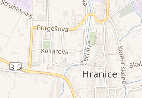 Kollárova v obci Hranice - mapa ulice