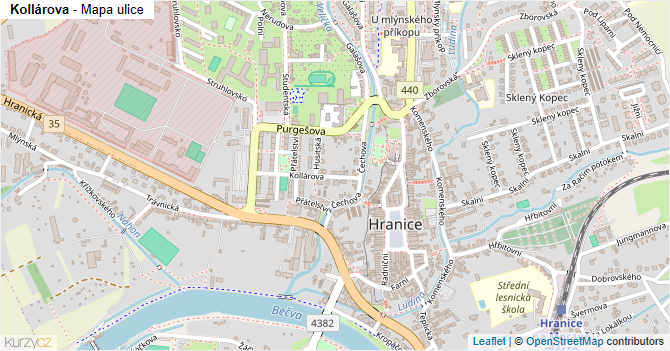 Kollárova - mapa ulice