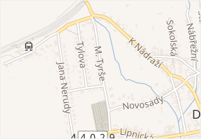 M. Tyrše v obci Hranice - mapa ulice