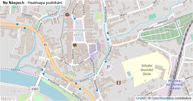 Na Náspech - mapa podnikání