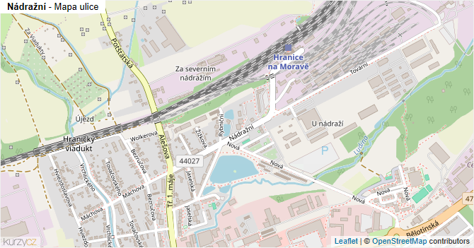 Nádražní - mapa ulice