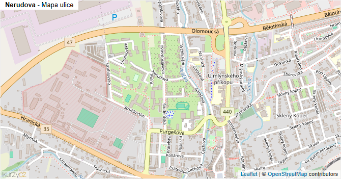 Nerudova - mapa ulice