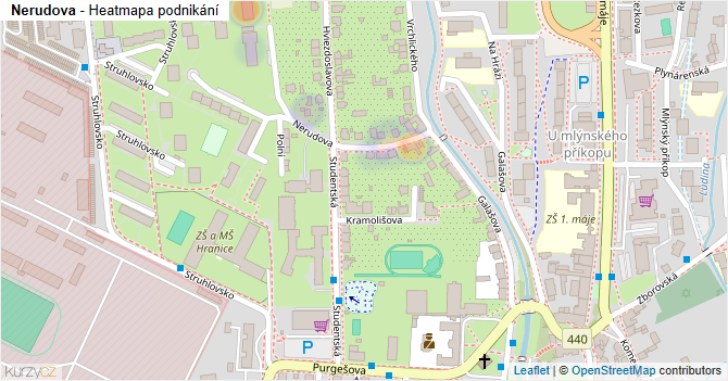 Nerudova - mapa podnikání
