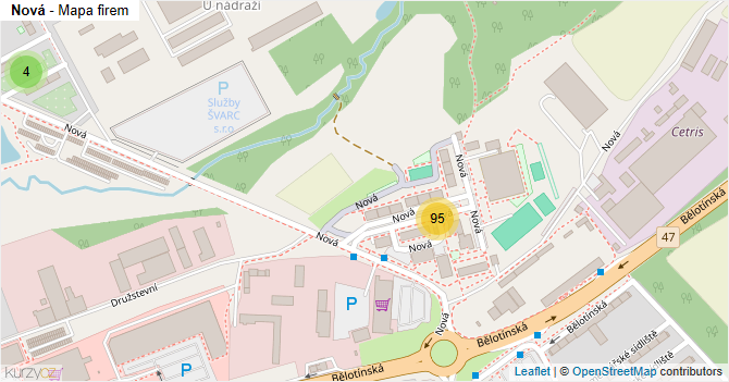 Nová - mapa firem