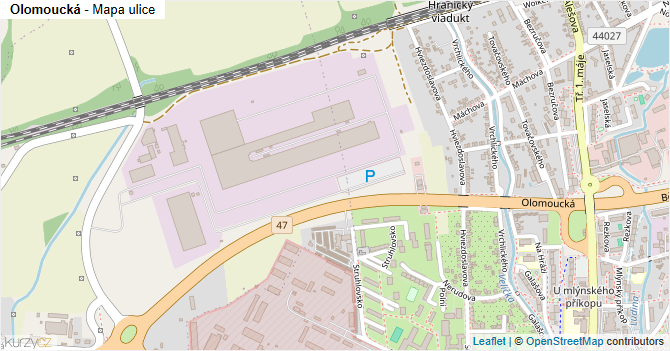 Olomoucká - mapa ulice