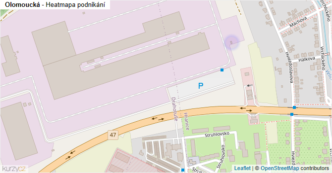 Olomoucká - mapa podnikání