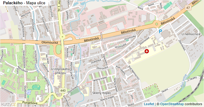 Palackého - mapa ulice