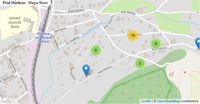 Pod Hůrkou - mapa firem