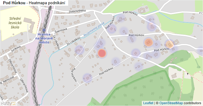 Pod Hůrkou - mapa podnikání
