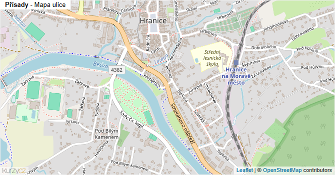 Přísady - mapa ulice