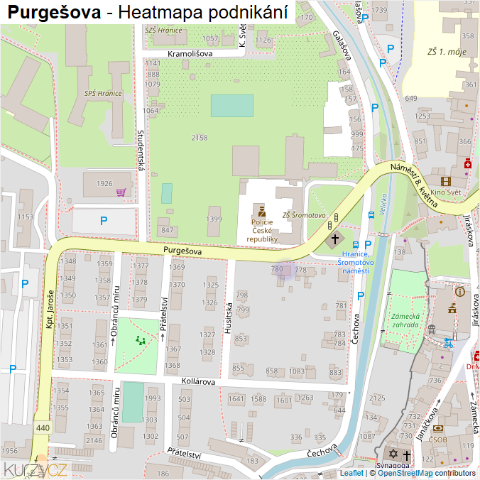 Mapa Purgešova - Firmy v ulici.