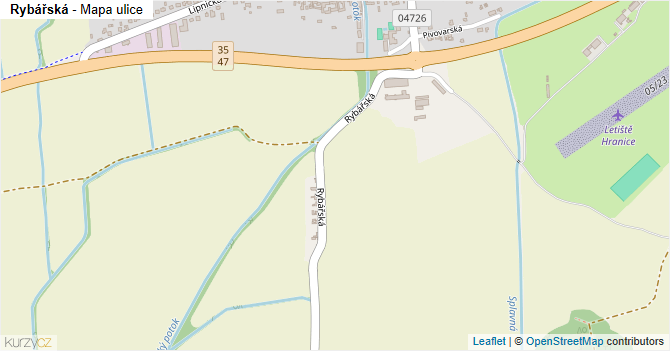 Rybářská - mapa ulice