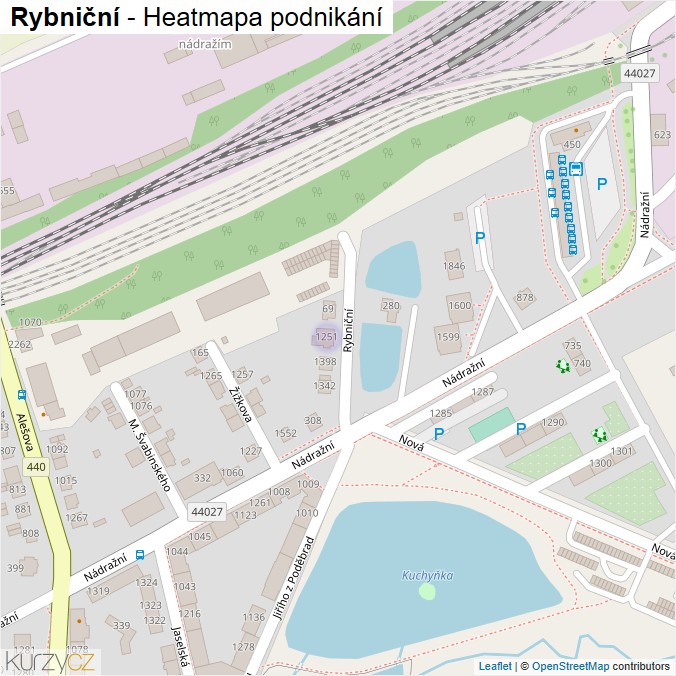 Mapa Rybniční - Firmy v ulici.