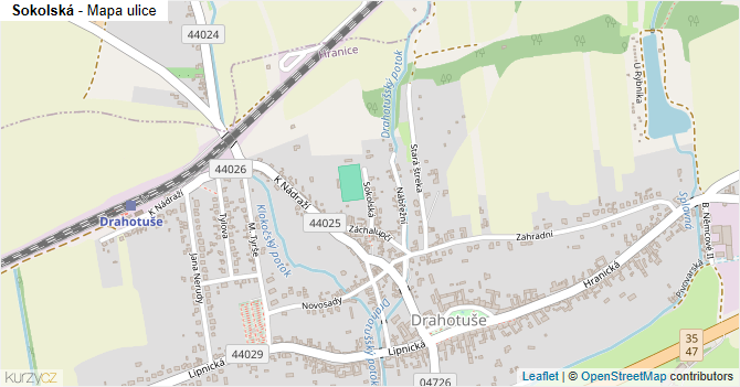 Sokolská - mapa ulice