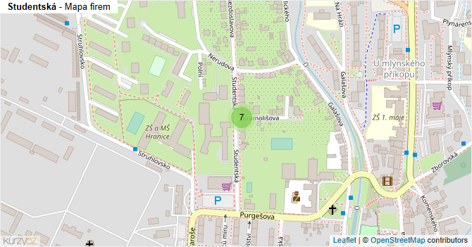 Studentská - mapa firem