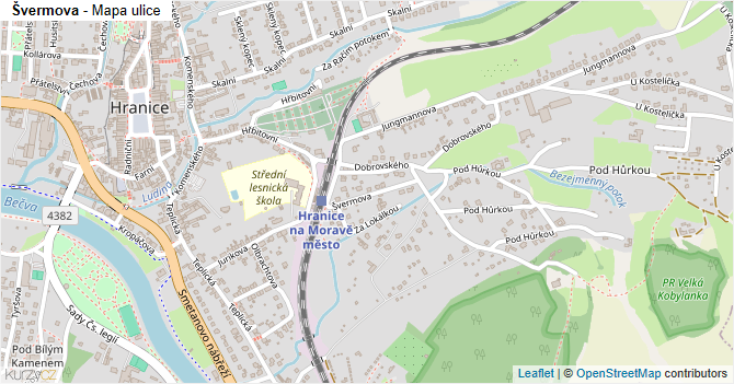 Švermova - mapa ulice
