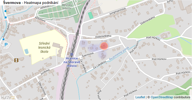 Švermova - mapa podnikání