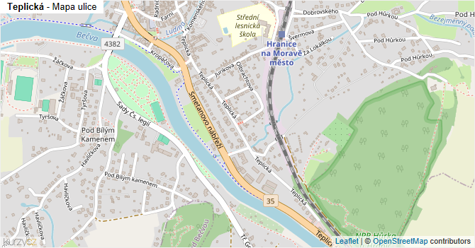 Teplická - mapa ulice
