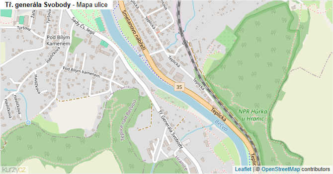 Tř. generála Svobody - mapa ulice