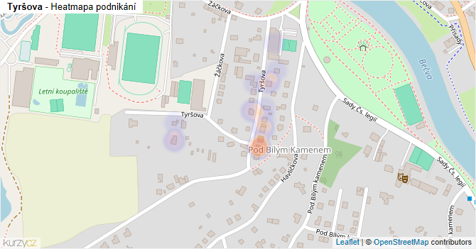 Tyršova - mapa podnikání