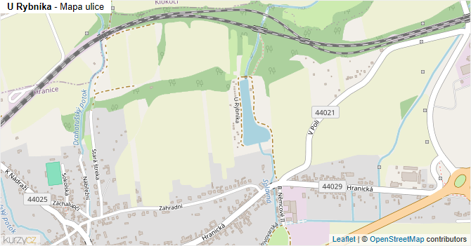 U Rybníka - mapa ulice