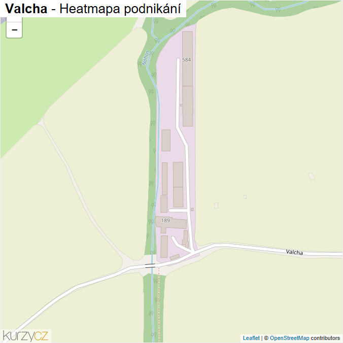 Mapa Valcha - Firmy v ulici.