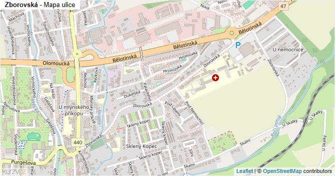 Zborovská - mapa ulice