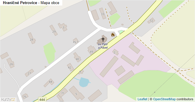 Hraničné Petrovice - mapa obce