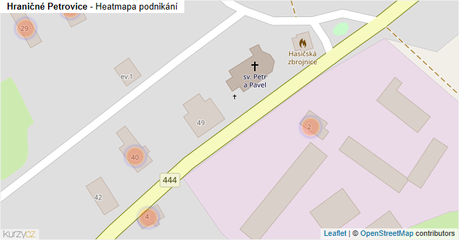 Hraničné Petrovice - mapa podnikání