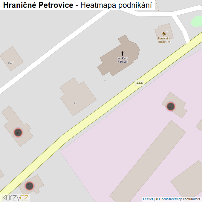 Mapa Hraničné Petrovice - Firmy v obci.