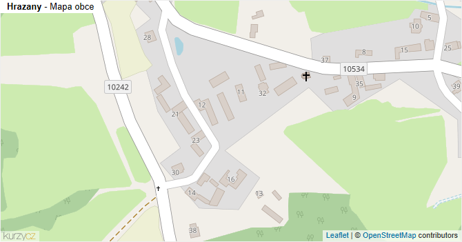Hrazany - mapa obce