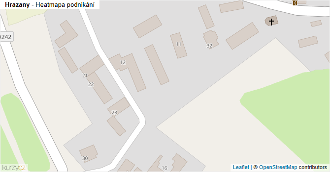 Hrazany - mapa podnikání