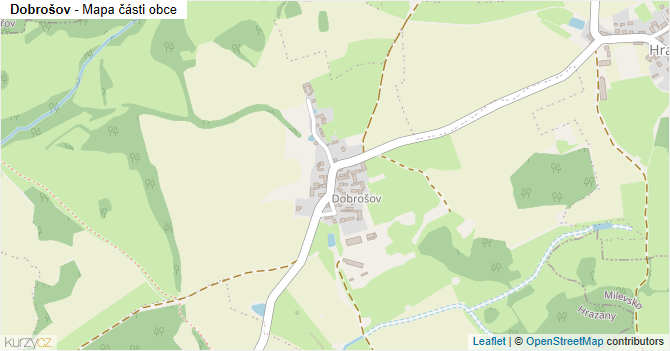 Dobrošov - mapa části obce
