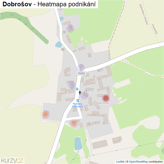 Mapa Dobrošov - Firmy v části obce.