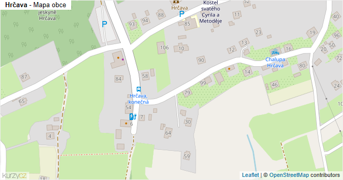 Hrčava - mapa obce
