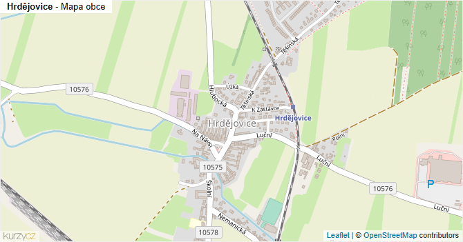Hrdějovice - mapa obce
