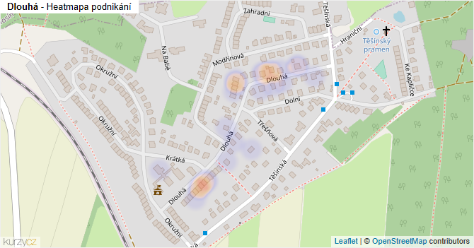 Dlouhá - mapa podnikání