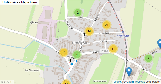 Hrdějovice - mapa firem