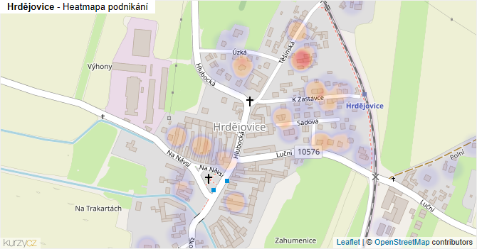 Hrdějovice - mapa podnikání