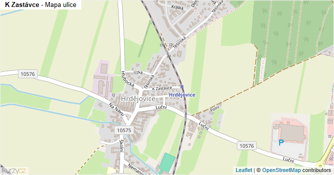 K Zastávce - mapa ulice
