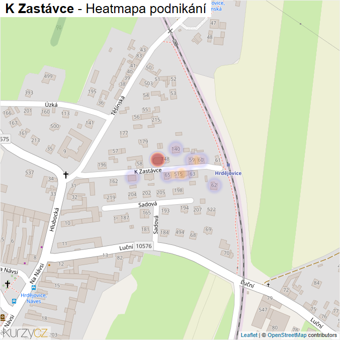 Mapa K Zastávce - Firmy v ulici.