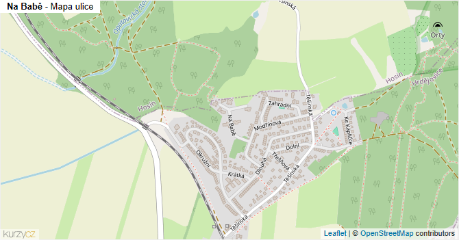 Na Babě - mapa ulice