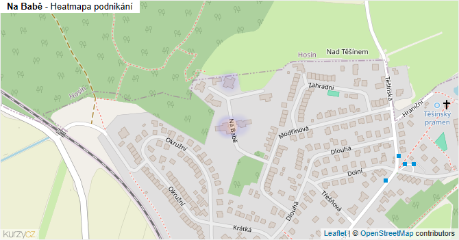 Na Babě - mapa podnikání