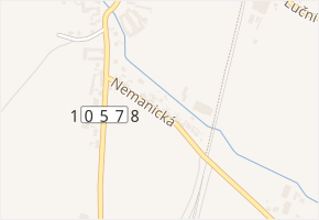 Nemanická v obci Hrdějovice - mapa ulice