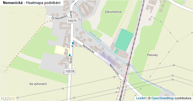 Nemanická - mapa podnikání