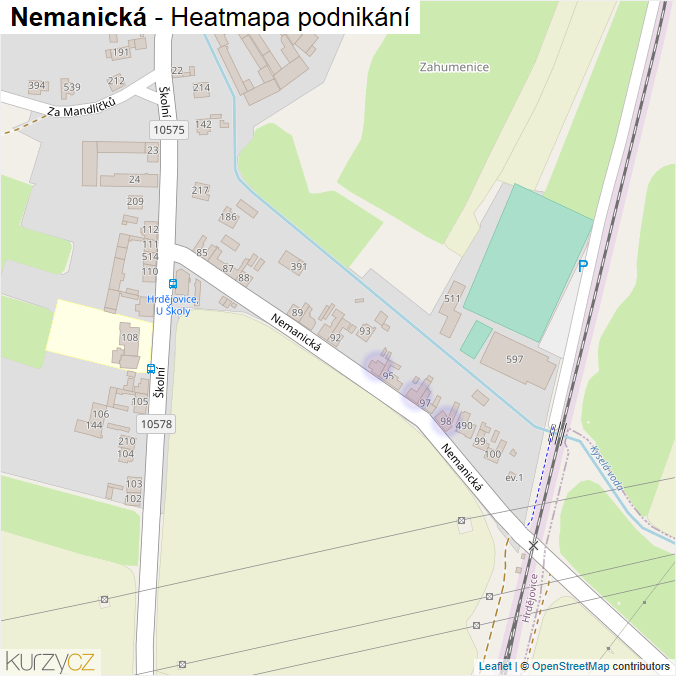 Mapa Nemanická - Firmy v ulici.