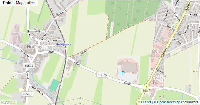 Polní - mapa ulice