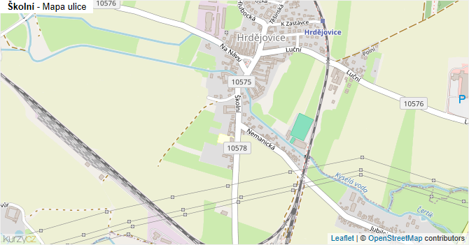 Školní - mapa ulice