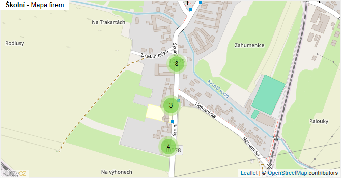 Školní - mapa firem