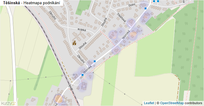 Těšínská - mapa podnikání